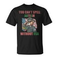 thumbnail image 1 of You Can't Spell Autism Without USA T-Shirt – Autism Awareness Pride Tee, Neurodiversity Support Shirt, USA Flag Design Casual Unisex, 1 of 3