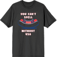 thumbnail image 1 of You Can't Spell Sausage Without USA Adult Short Sleeve Tee-Large-Charcoal, 1 of 3