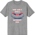 thumbnail image 1 of You Can't Spell Sausage Without USA Adult Short Sleeve Tee-XXL-Heather Gray, 1 of 3