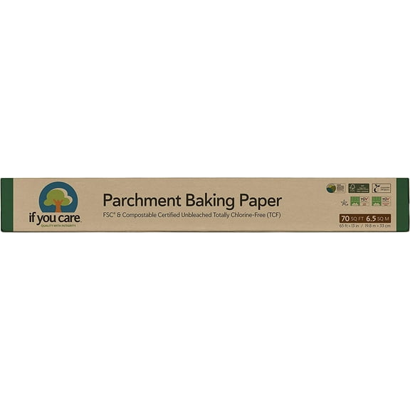 If You Care Parchment Baking Paper Sheets,Roll 70 Sq Ft Roll, Unbleached, Chlorine Free, Greaseproof, Silicone Coated, Standard Size, Fits 13 Inch Pans