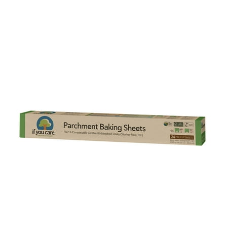 If You Care Parchment Paper Baking Sheets 12 Pack of 24-Count Precut Liners - Unbleached, Chlorine Free, Greaseproof, Silicone Coated Standard Size Fits 12.5 x 16 Pans