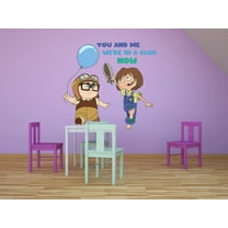You and Me Carl Up Movie Cartoon Quotes Decors Wall Sticker Art Design Decal for Girls Boys Kids Room Bedroom Nursery Kindergarten House Home Decor Stickers Wall Art Vinyl Decoration (40x40 inch)