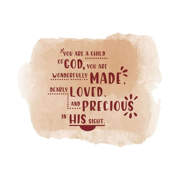 You Are A Child Of God You Are Wonderfully Made Bible Verse Vinyl Design Wall Art Sticker Designs Vinyl Stickers For Home House Walls Rooms Windows Bedroom Decoration Size (12x12 inch)