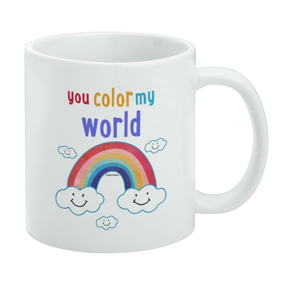 You Color My World Rainbows Happy Clouds White Mug