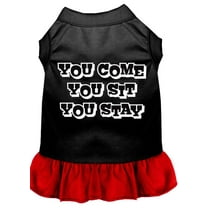 Pet Dog  Cat Dress Screen Printed, "You Come, You Sit, You Stay"