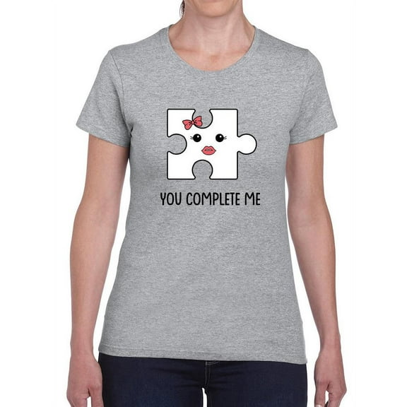 You Complete Me, Bow T-Shirt Women -Smartprints Designs, Female Small