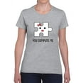 thumbnail image 1 of You Complete Me, Bow T-Shirt Women -Smartprints Designs, Female XX-Large, 1 of 4