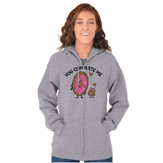 You Complete Me Funny Valentines Day Zip Hoodie Sweatshirt Women Brisco Brands S