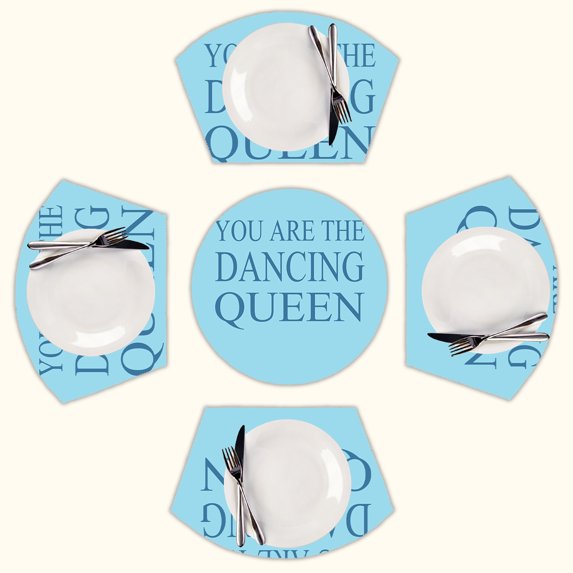 You Are The Dancing Queen Round Table Placemats Set Of 5 Wedge Table Mats Washable Heat Resistant Place Mat For Dining Table Kitchen Farmhouse Restaurant