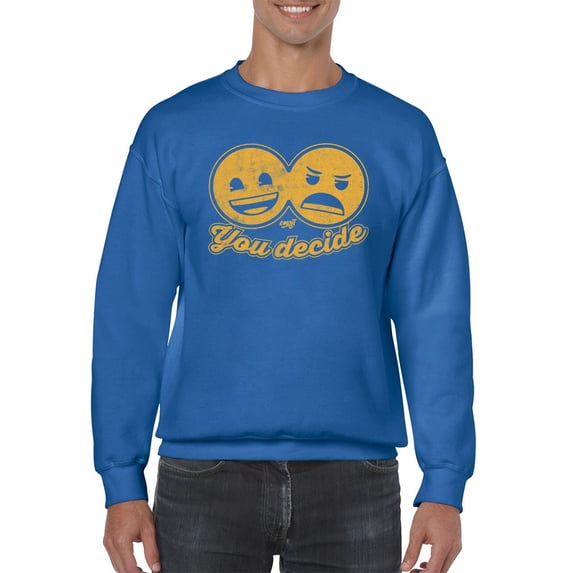 You Decide - Dual Mood Emoji Retro Graphic Men's Sweatshirt