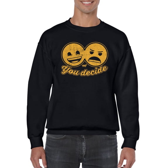 You Decide - Dual Mood Emoji Retro Graphic Men's Sweatshirt
