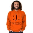 thumbnail image 1 of You Decide Happy Sad Emoticon Cute Unisex Plus Size Hoodie Brisco Brands 3X, 1 of 6