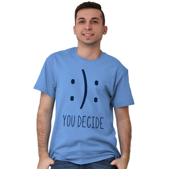 You Decide Happy Sad Emoticon Cute Men's Graphic T Shirt Tees Brisco Brands S