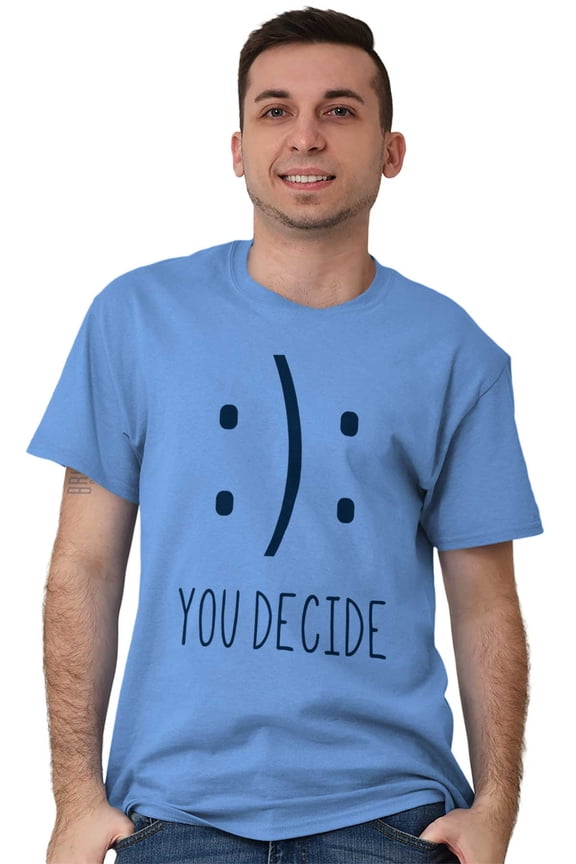 You Decide Happy Sad Emoticon Cute Men's Graphic T Shirt Tees Brisco Brands S