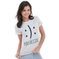 thumbnail image 1 of You Decide Happy Sad Emoticon Cute Womens Slim Fit Graphic Tee Brisco Brands L, 1 of 4
