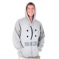 thumbnail image 1 of You Decide Happy Sad Emoticon Cute Zip Up Hoodie Men's Women's Brisco Brands 2X, 1 of 6