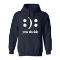 thumbnail image 1 of You Decide Smile Frown Adult Hooded Sweatshirt, 1 of 3
