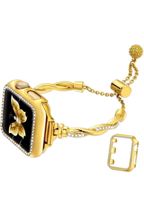 You Deserve The Luxury-Dream Golden Bangle Bracelet for Apple Watch Band Women A Gorgeous Turn Around: From apple watch band to a stunning fashion piece, Dilando make your dream come true.