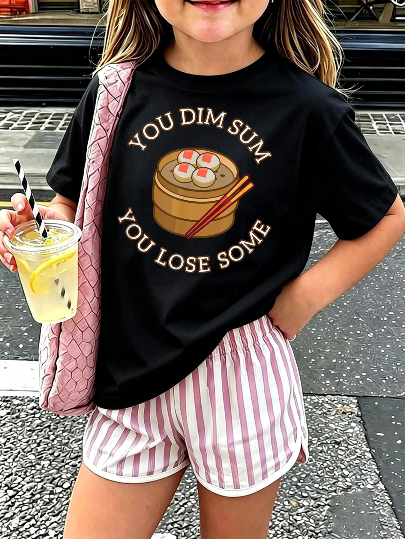 You Dim-Sum You Lose Sum - Funny Chinese Food Pun Kids T-Shirt ...