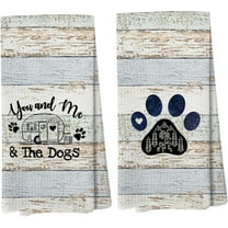 You and Me and The Dogs Camping Kitchen Towels,Camping Dish Towels,Dog Kitchen Towels,Camping Gifts for Women Men,Campsite Decor,Camping Supplies for RV Campers 18x26 Inch Set of 2