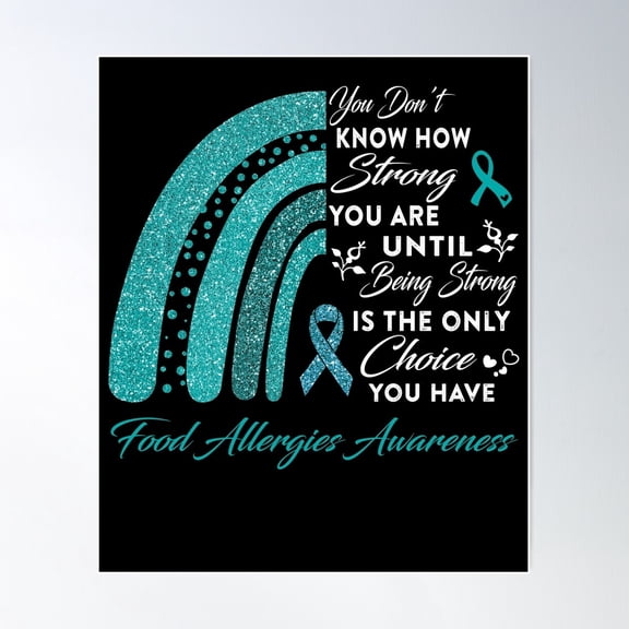 You Don'T Know How Strong You Are Rainbow Food Allergies Awareness Poster Wall Art, Modern Wall Decor For Living Room Bedroom, 8x12 UNFRAMED
