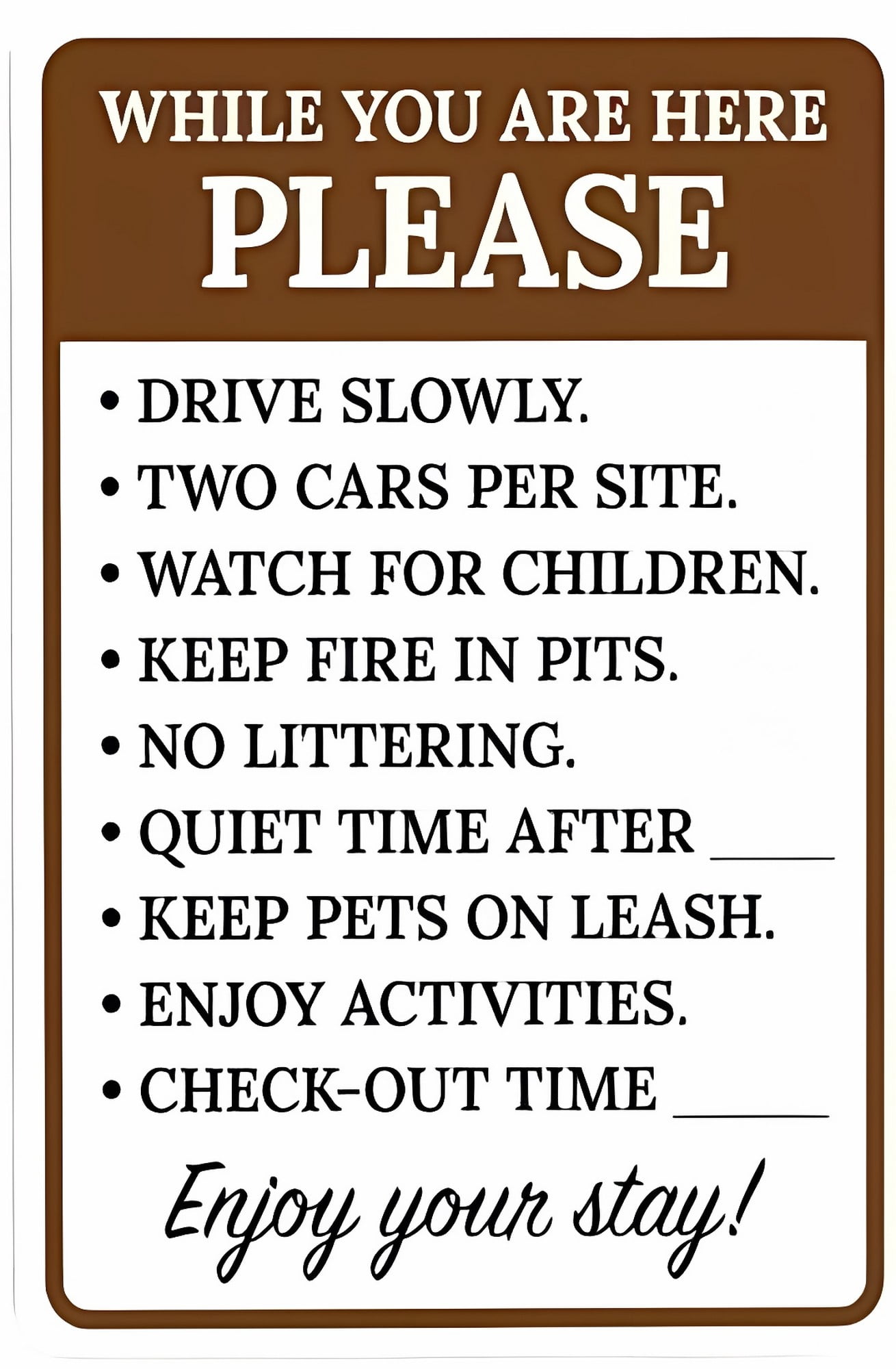 Community Rules Sticker While You Are Here Drive Slowly Watch For Children No Littering Keep ...