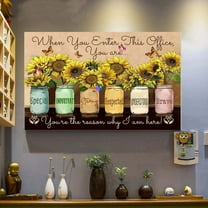 When You Enter This Office You Are Poster Butterfly Wall Art Sunflower Home Decor Importan Office Decor Sunflower Lover Poster No Frame 11 x 17 Inch Poster