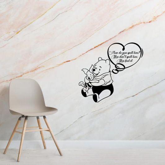 You Feel It Piglet Pooh Winnie the Pooh Cartoon Wall Sticker Art Decal for Girls Boys Room Bedroom Nursery Kindergarten House Fun Home Decor Stickers Wall Art Vinyl Decoration Size (35x40 inch)