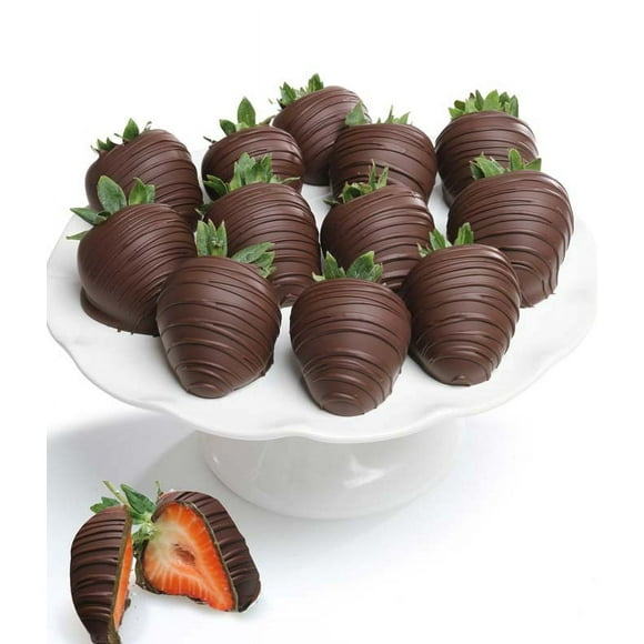 From You Flowers - Belgian Dark Chocolate Covered Strawberries - 12 Pieces for Birthday, Anniversary, Get Well, Congratulations, Thank You, All Occasions