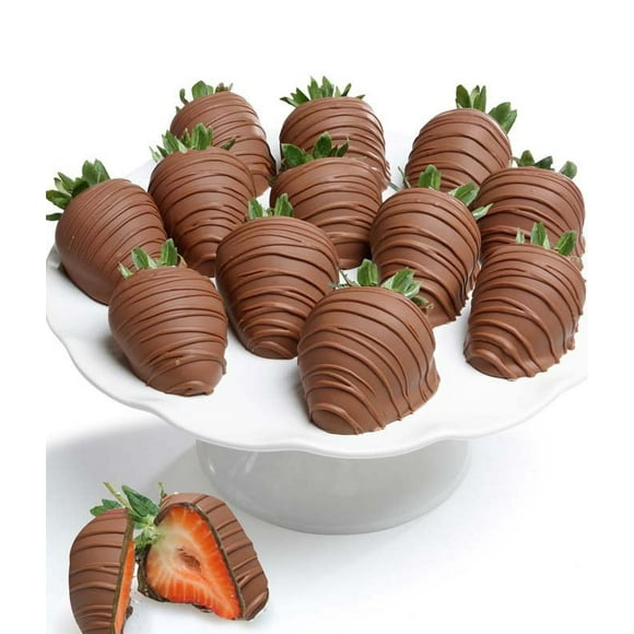 From You Flowers - Belgian Milk Chocolate Covered Strawberries - 12 Pieces for Birthday, Anniversary, Get Well, Congratulations, Thank You, All Occasions