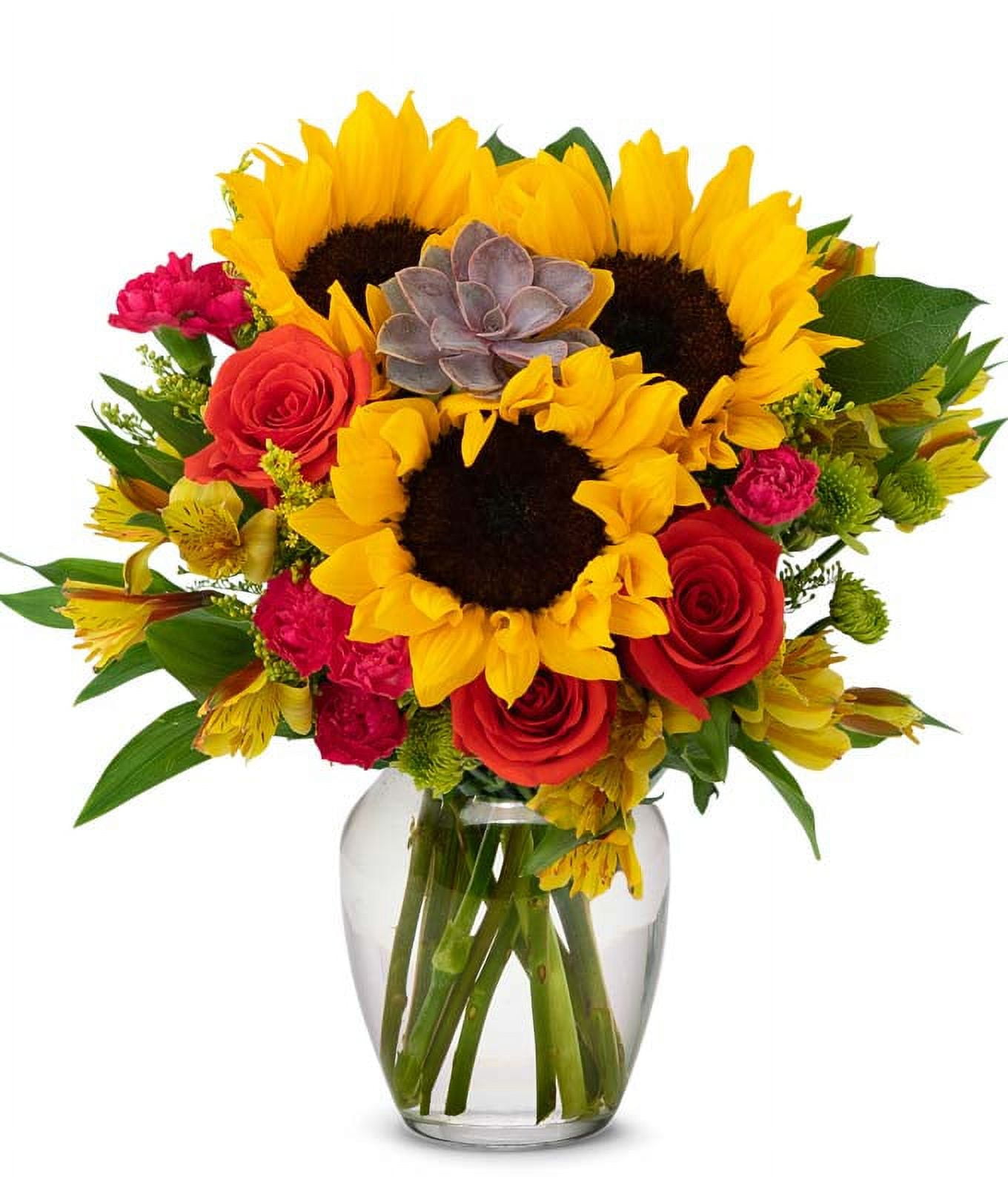From You Flowers - Sweetest Sunflower Succulent Bouquet for Birthday, Anniversary, Get Well, Congratulations, Thank You, All Occasions