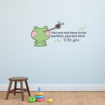 To Be You Frog Animal Life Quote Cartoon Quotes Decors Wall Sticker Art Design Decal for Girls Boys Kids Room Bedroom Nursery Kindergarten Home Decor Stickers Wall Art Vinyl Decoration (12x20 inch)
