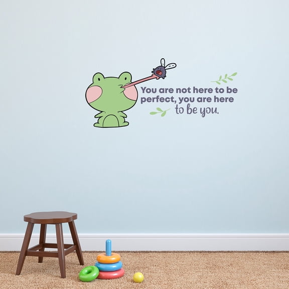 To Be You Frog Animal Life Quote Cartoon Quotes Decors Wall Sticker Art Design Decal for Girls Boys Kids Room Bedroom Nursery Kindergarten Home Decor Stickers Wall Art Vinyl Decoration (12x20 inch)