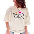 thumbnail image 1 of You Give Me Butterflies T-Shirt, Cute Butterfly Graphic Tee, Womenâ€™s Inspirational Shirt, Positive Message Casual Top, Ivory Comfort Colors T-Shirt, Small, 1 of 1