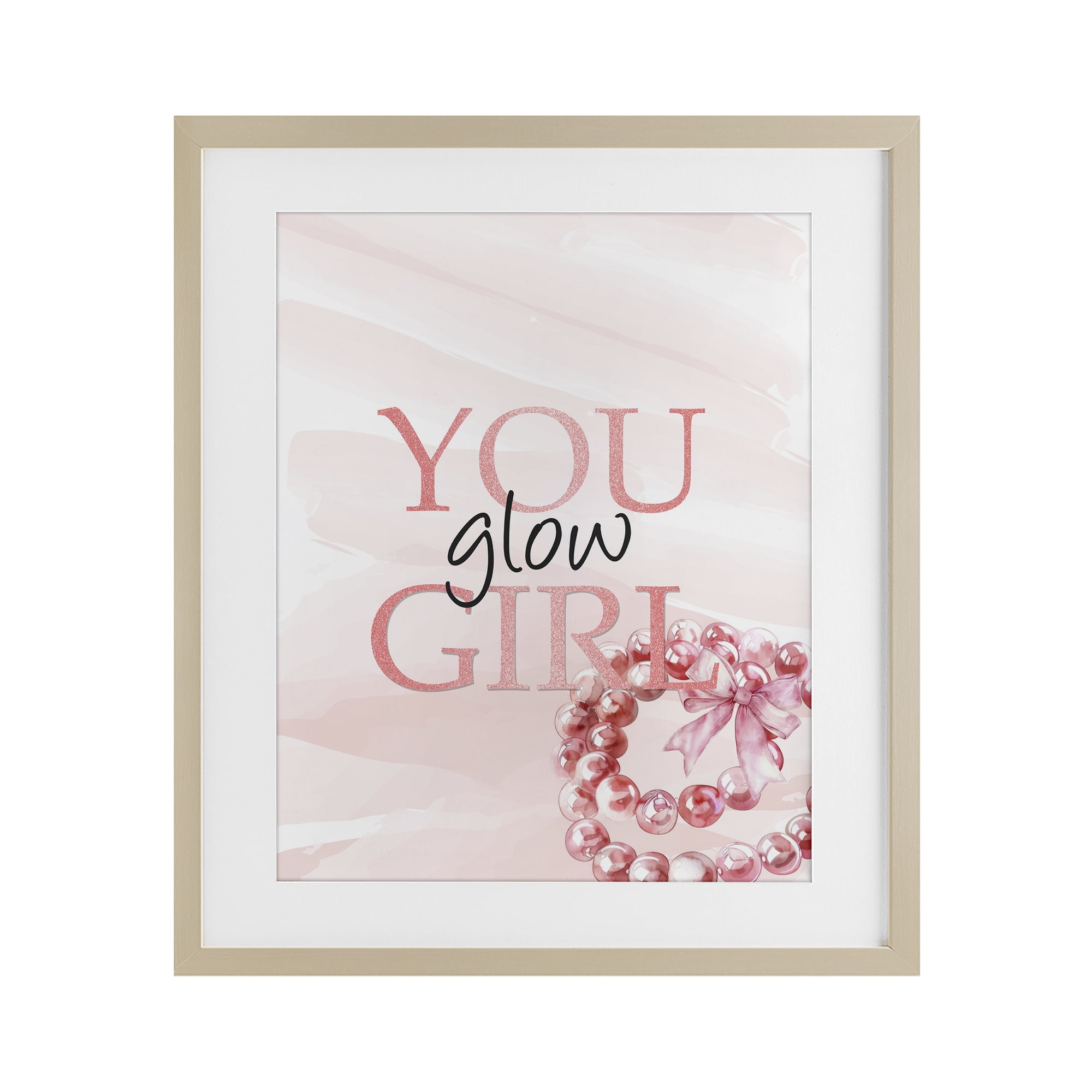 You Glow Girl Feminine Birch Framed Print Under Glass, design by Kim Allen