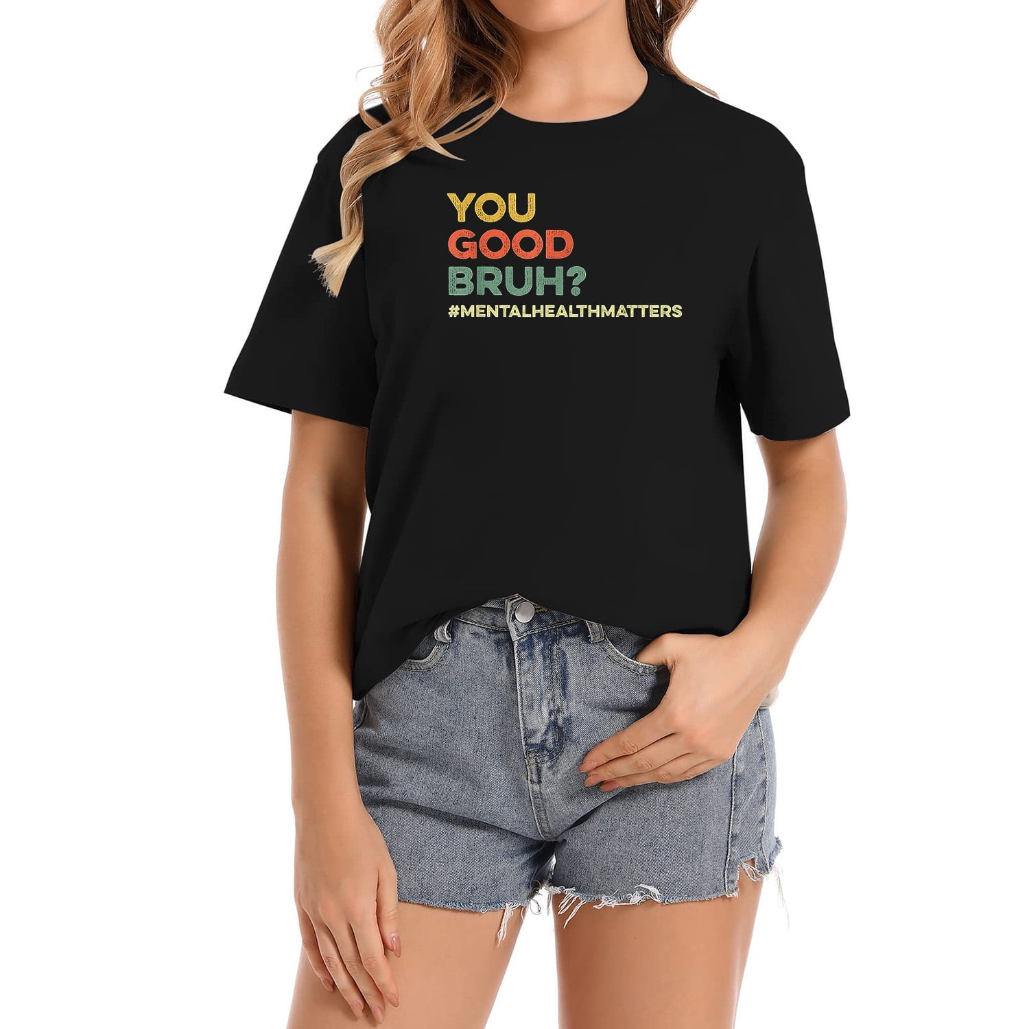 You Good Bruh? Therapy World Mental Health Day Self Care Fan T-Shirt ...