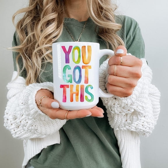 You Got This Mug, Motivational Coffee Cup, Positive Gift for Friend or Coworker, Birthday Christmas Encouragement, 11oz 15oz 20oz