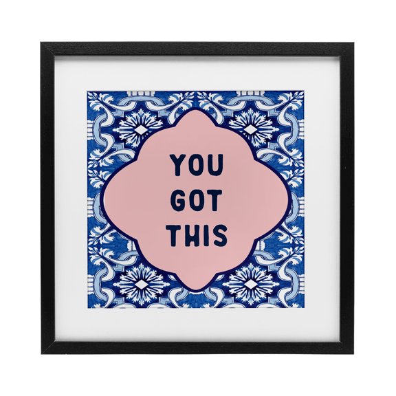 Stupell Industries You Got This on Boho Black Framed Print Under Glass, design by Lettered and Lined, 16 x 16