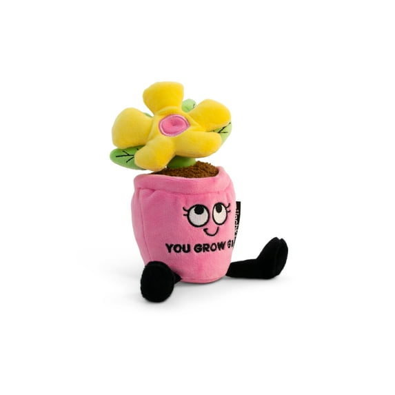 You Grow Girl Flower Meme, Plushie - Funny Pun White Elephant Meme,Gift, Kids, Teens, Adults