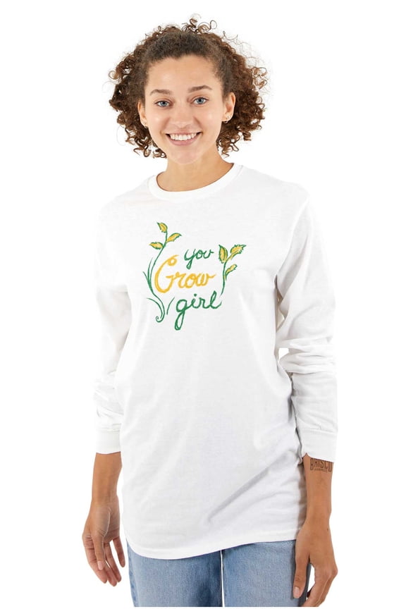 You Grow Girl Home Gardening Hobby Women's Long Sleeve T Shirt Brisco Brands X