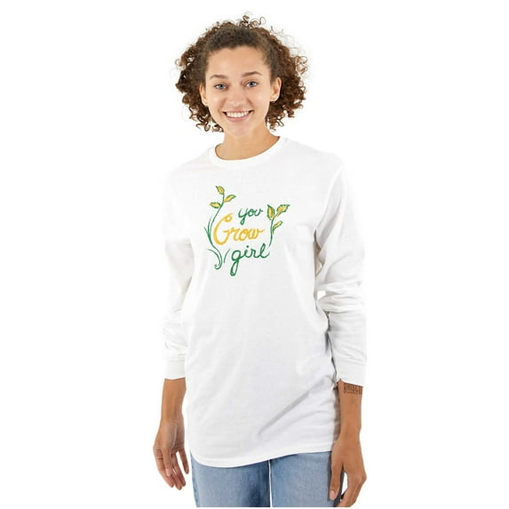 You Grow Girl Home Gardening Hobby Women's Long Sleeve T Shirt Brisco Brands X