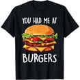 thumbnail image 1 of You Had Me At Burgers Mens Boys Funny Valentines Day T-Shirt, 1 of 3