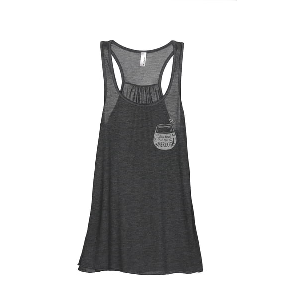 You Had Me At Merlot Women's Fashion Sleeveless Flowy Racerback Workout Yoga Tank Top Charcoal Grey X-Large