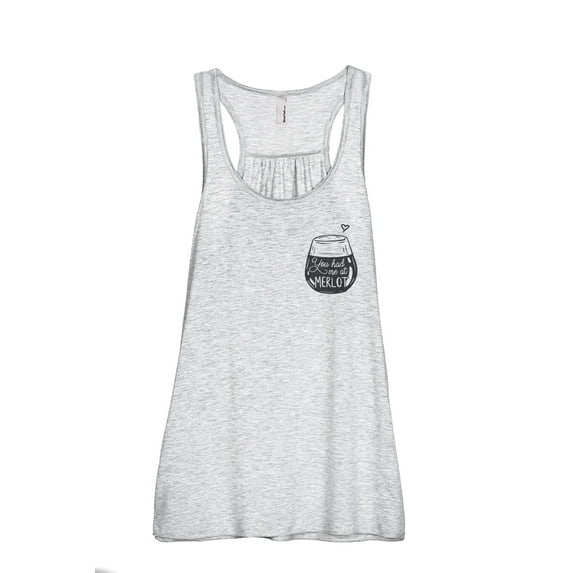 You Had Me At Merlot Women's Fashion Sleeveless Flowy Racerback Workout Yoga Tank Top Sport Grey Small