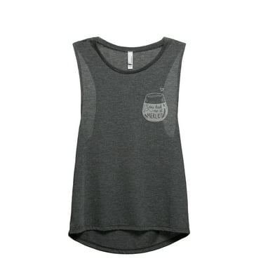 You Had Me At Merlot Women's Fashion Sleeveless Muscle Workout Yoga Tank Top Charcoal Grey Small
