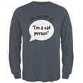thumbnail image 1 of You Had Me at I'm a Cat Person Mens Long Sleeve T Shirt, 1 of 1