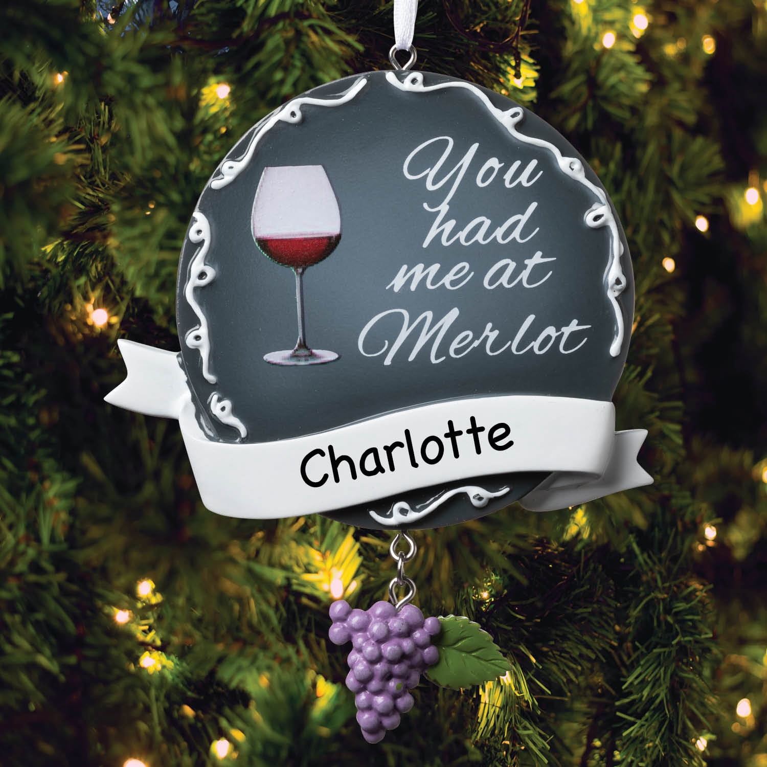 You Had Me at Merlot Personalized Ornament