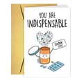 thumbnail image 1 of You Are Indispensable Thank You Card – Cute Pill Bottle Design with Heart – Blank Inside, Envelope Included – Perfect Appreciation Card for Healthcare Workers, Friends & Family, 1 of 3