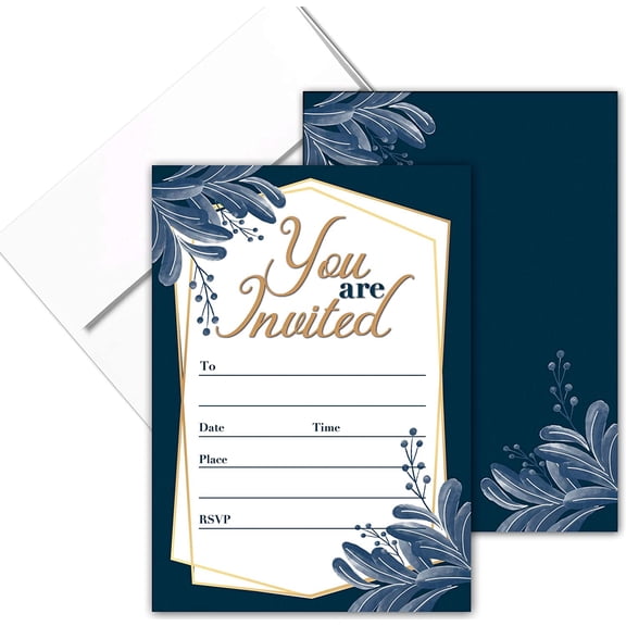| You Are Invited Formal Fill-in Party Invitations With Envelopes | 25 Invites & Envelopes | Wedding, Baby Shower, Rehearsal Dinner, Birthday Party (Formal Your Invited)