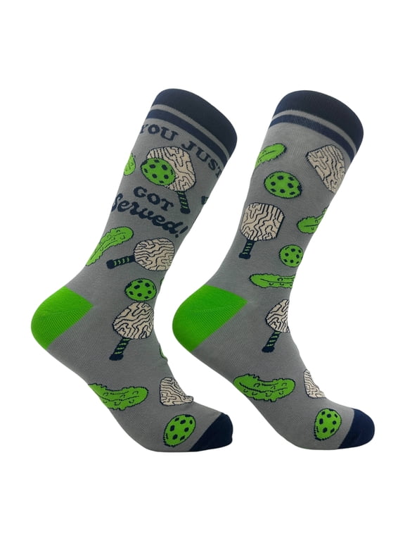 You Just Got Served Socks Funny Sarcastic Pickleball Graphic Footwear for Men